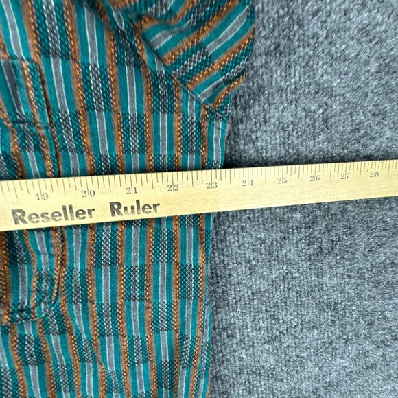 Vtg 90s Levis Sutter Creek Shirt Mens Large Teal Flannel Western Southwest Aztec - Picture 12 of 15